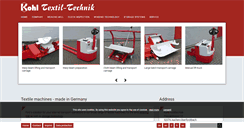 Desktop Screenshot of kohl-textilmaschinen.com